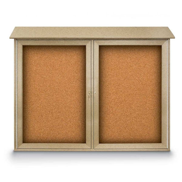 Indoor Enclosed Combo Board, 48"x36", Satin Frame/Blue & Amethyst